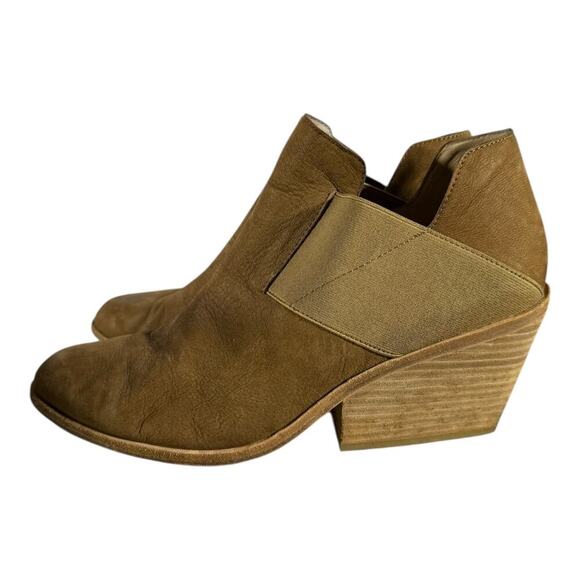 Eileen Fisher Leather Ankle Booties Women’s 9.5 Brown Suede Block Heel Slip-On - Picture 4 of 8